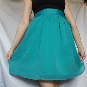 flowers turquoise skirt size s